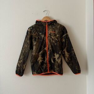 Columbia Boys Pixel Grabber Camo/DK Gray Reversible Jacket Size Youth 14-16